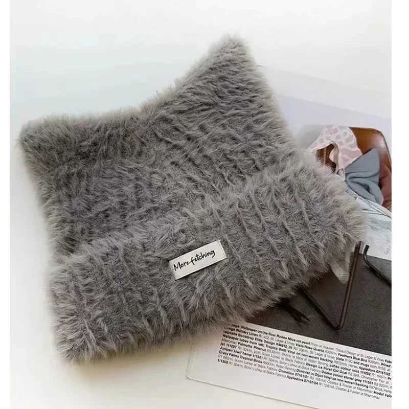 new apanese Cute Cat Ears Plush Beanies Cap Y2K Autumn and Winter Casual Warm Sweet Versatile Pullover Knitted Womens HatsXJ251110
