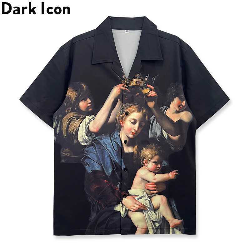 Dark 3 Mens Digital Printed Shirt Short Sleeve Summer Casual Mens Shirt X250410