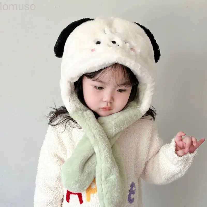 Sanrio My Melody Cinnamoroll Hat Winter Cartoon Kids Plush Hat Scarf Ears Move Anime Kawaii Warm Soft Halloween Party Accessories Gift H251110