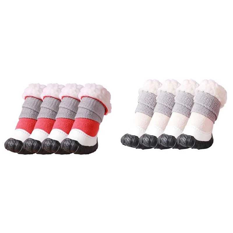 4pcs dog shoes for winter comfort and warmth pet dog Chihuahua rain boots waterproof outdoor anti slip puppy sports shoes T2504010