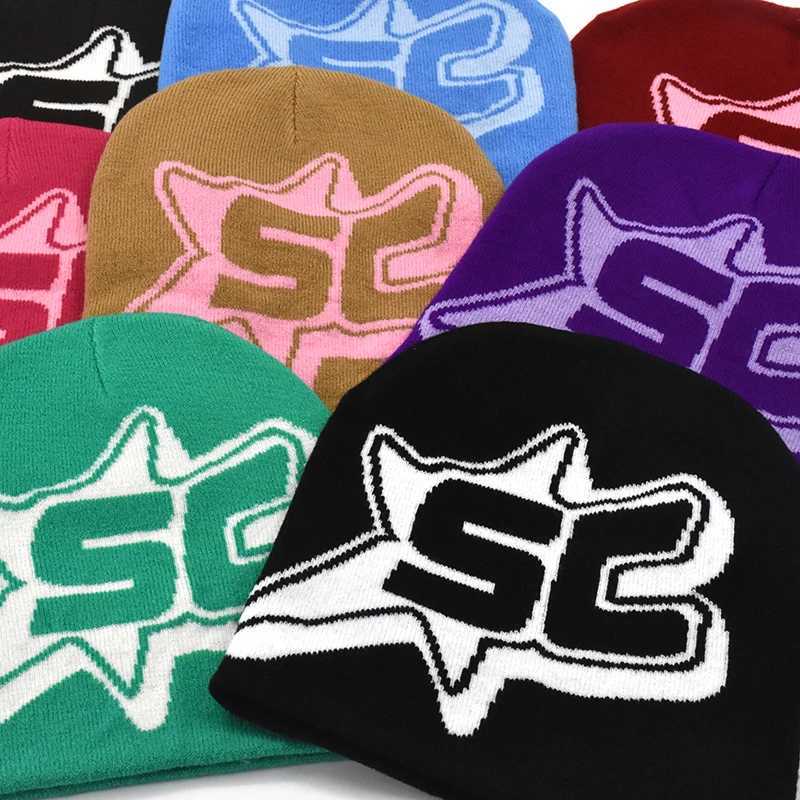 New Beanie Wool Cap Y2K Women Men Winter Autumn Warm Knitted Bonnet Cap Soft Wool Skullies Beanies SC Printing Caps Boys GiftsXJ251110