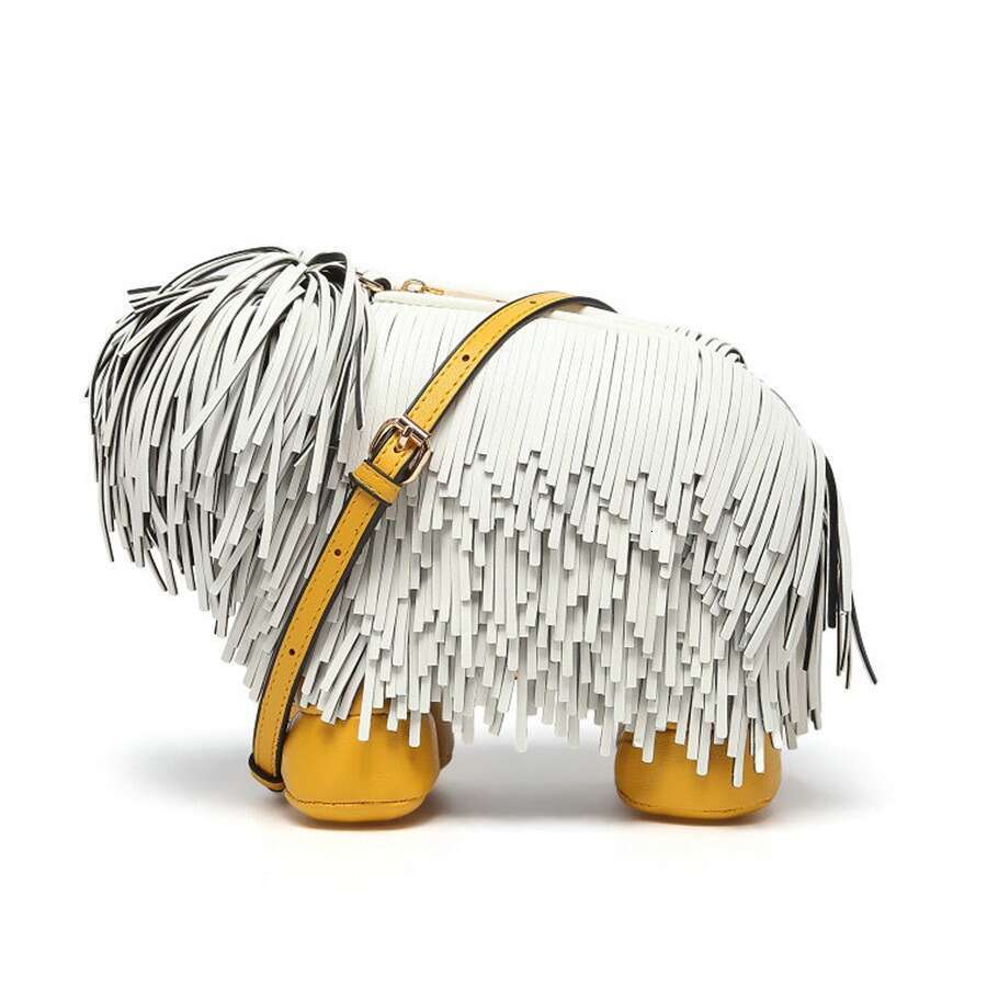 Personalized Creative Animal for Women New Fashion Tassel Puppy Design Sense Collie Crossbody Small Bag