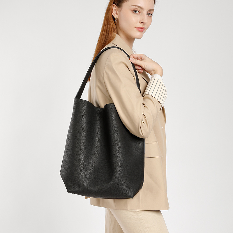 Custom Hot-Selling Niche Handheld Bucket Women Cowhide Tote Large Capacity High-End Feel Shoulder Bag for Girls