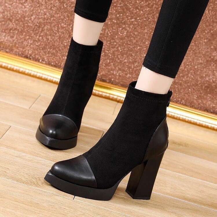 Woman Sandals Waterproof Platform Tube Children S Autumn And Winter New Styles High Thick Heels Short Boots Martin Fashion Boots