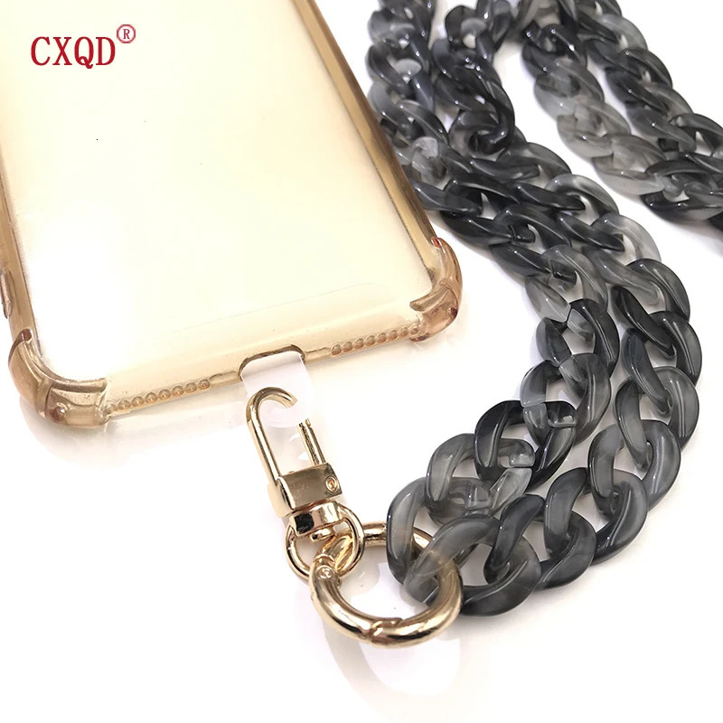 120cm Bevel Anti-lost Phone Lanyard Rope Neck Strap Colorful Portable Acrylic Cell Phone Chain Accessories Gifts Outdoor 250409