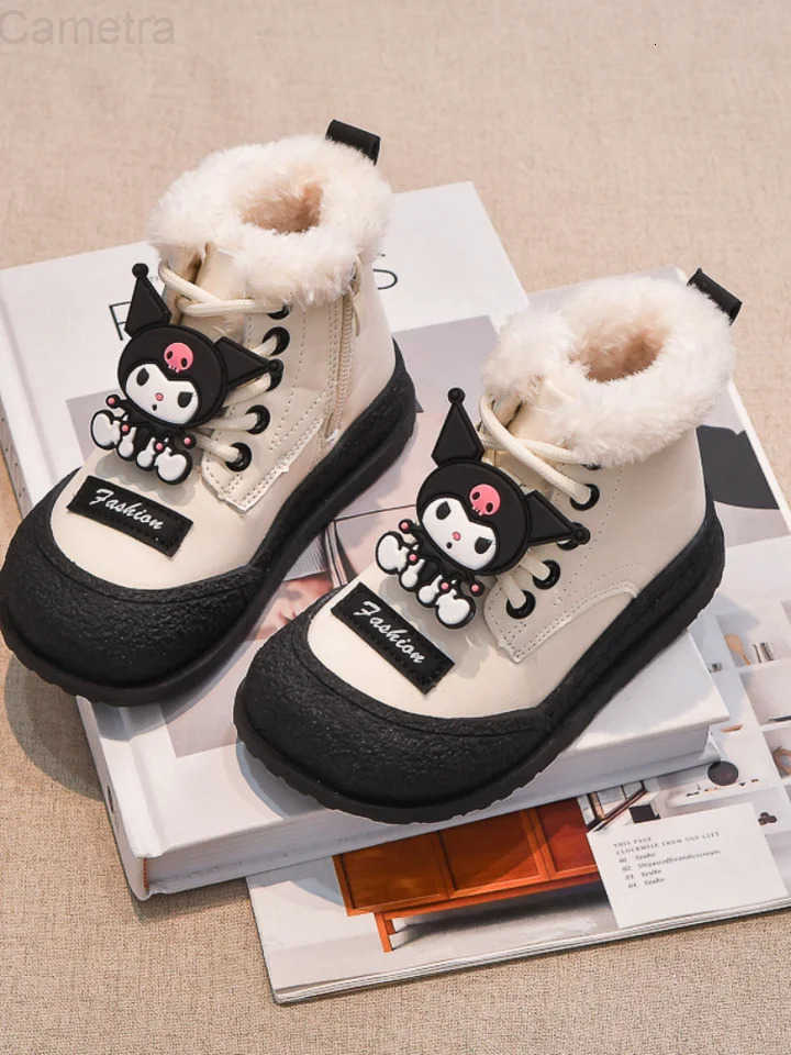Sanrio Girl Hello Kitty Kawaii Fashion Comfortable Thicken Cotton Shoes Student Winter Cartoon Anime Child Snow Boots New Style H251110