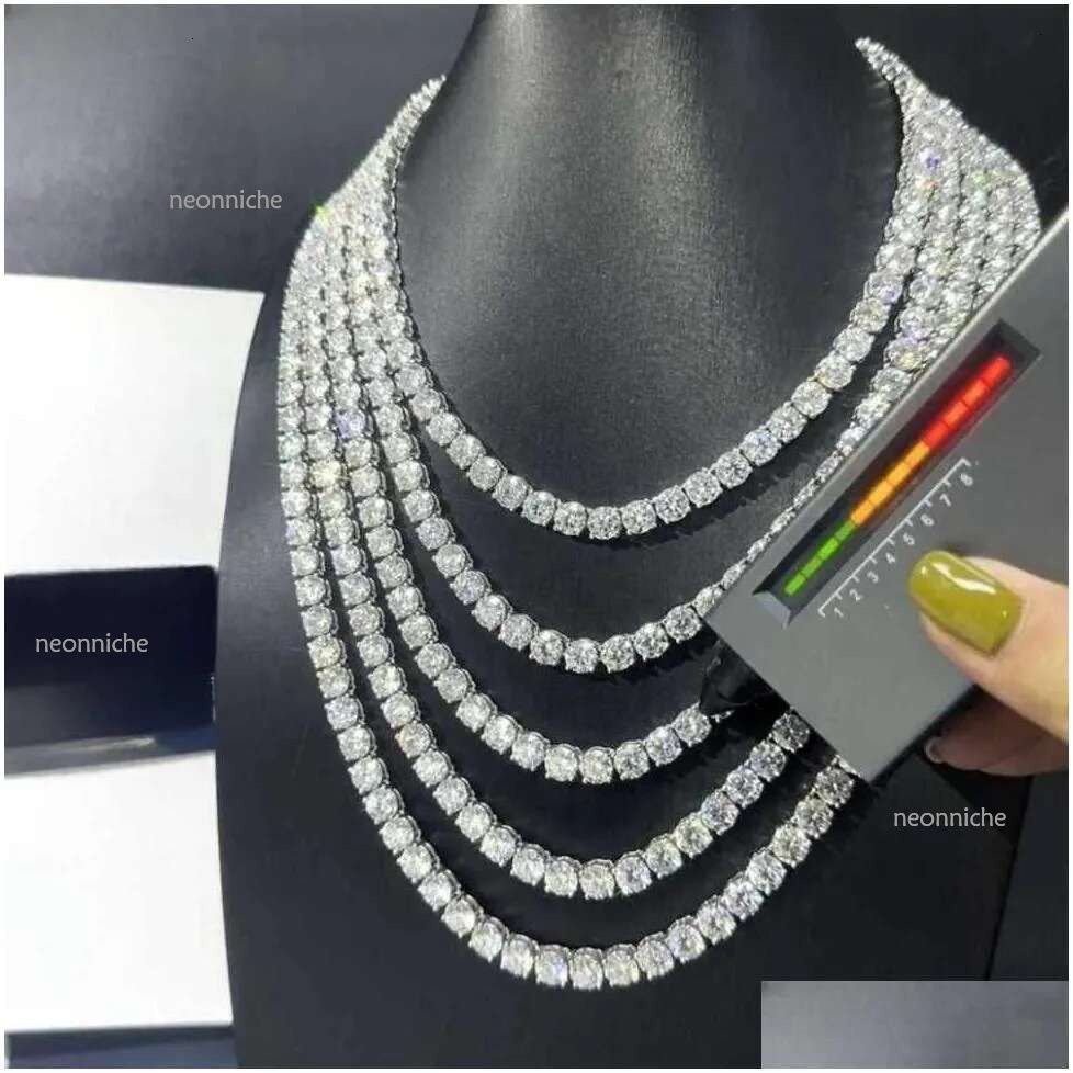 Designer For Women Fashion Hip Hop Sier Vvs Moissanite Dia Necklace Tennis Drop Delivery Pendants Otdyt