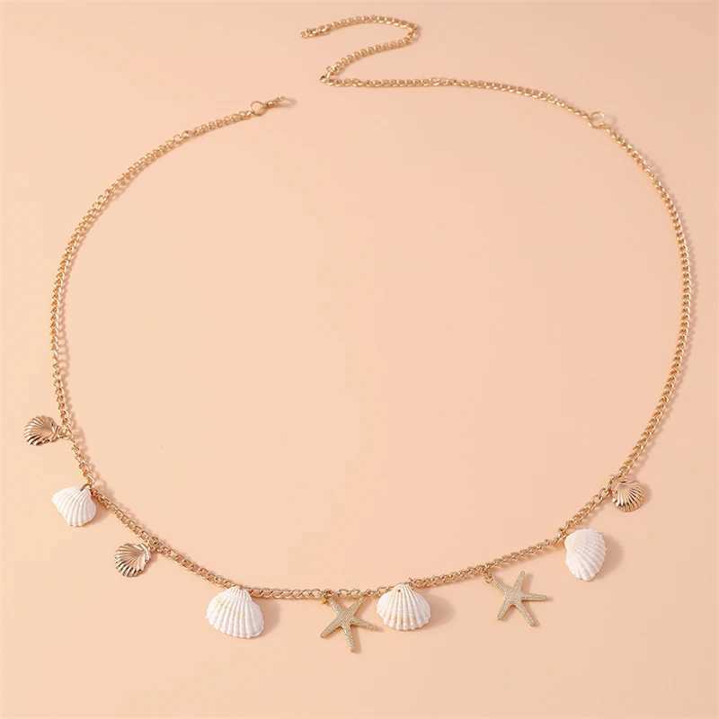 Fashionable starfish shell waist belly chain suitable for hot summer beach sexy belt bikini girls holiday jewelry gifts X250410