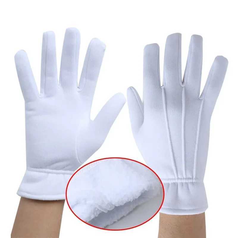 Men White Warmer Gloves Formal Tuxedo Honor Guard Parade Shuffle Dance Jewelry Care Performance Party Magic Show Butler Gloves L251110