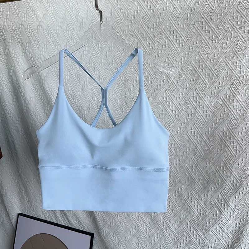 Fashionable and sexy cross back small sling yoga bra for women breathable and shockproof gym fitness running sports top sports vestXJ250410