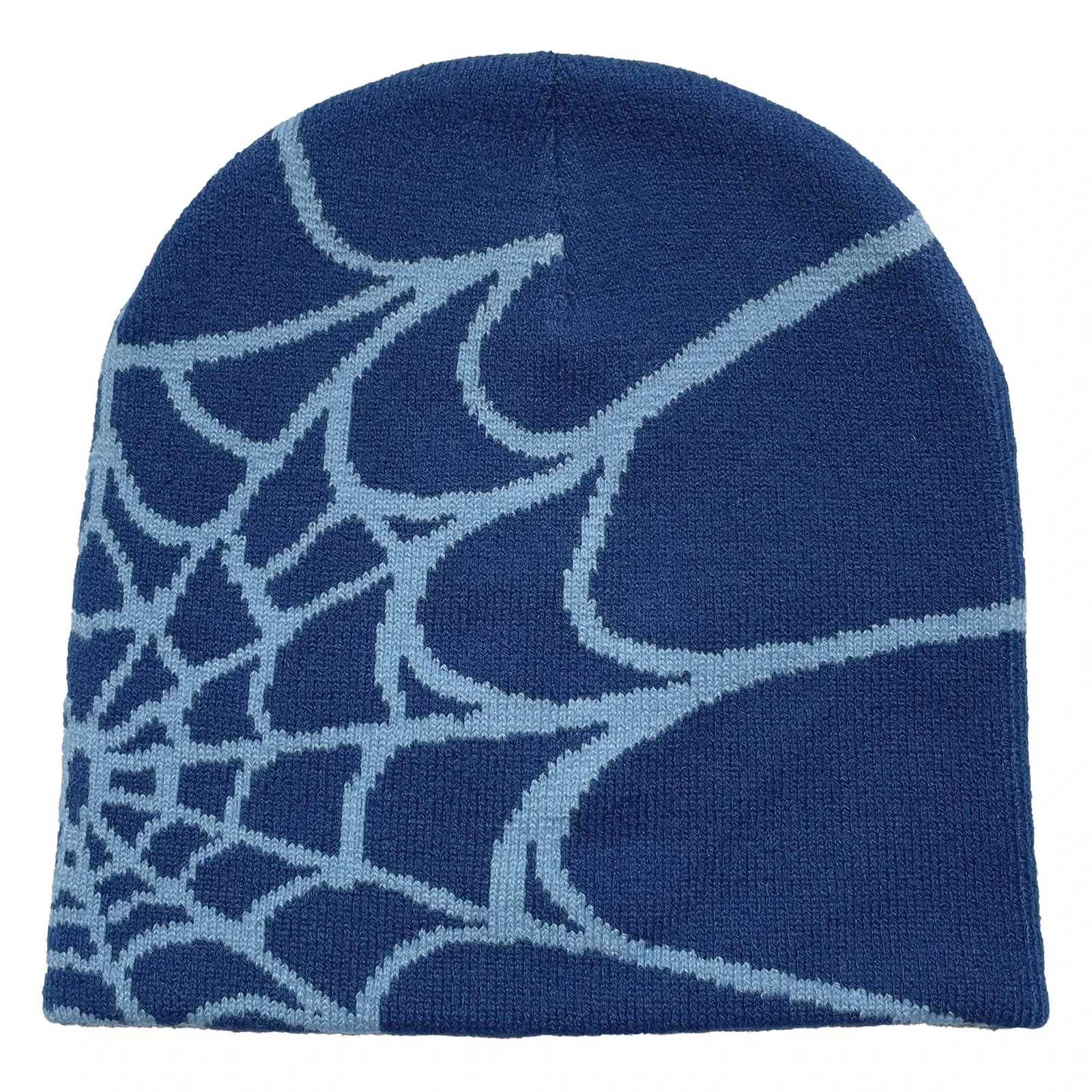 Unisex Spider Web Printed Knit Hat Warm Outdoor Pullover Hat Personality Beanie HatXJ251110