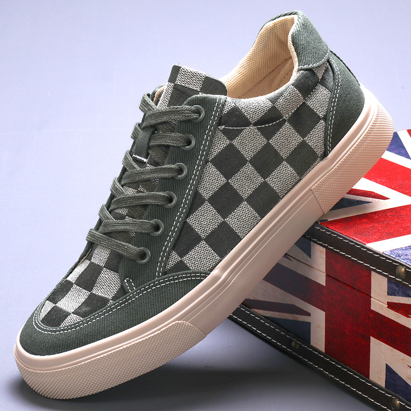 New men's breathable black canvas shoes sports casual board shoes 2025