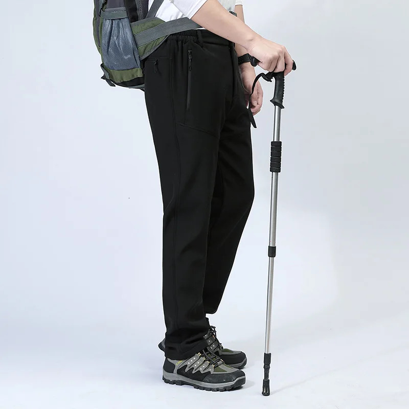 Men Autumn Winter Fleece Warm Casual Overalls Outdoor Sport Stretch Breathable Trousers Soft Comfortable Fabric Long Pants 251106
