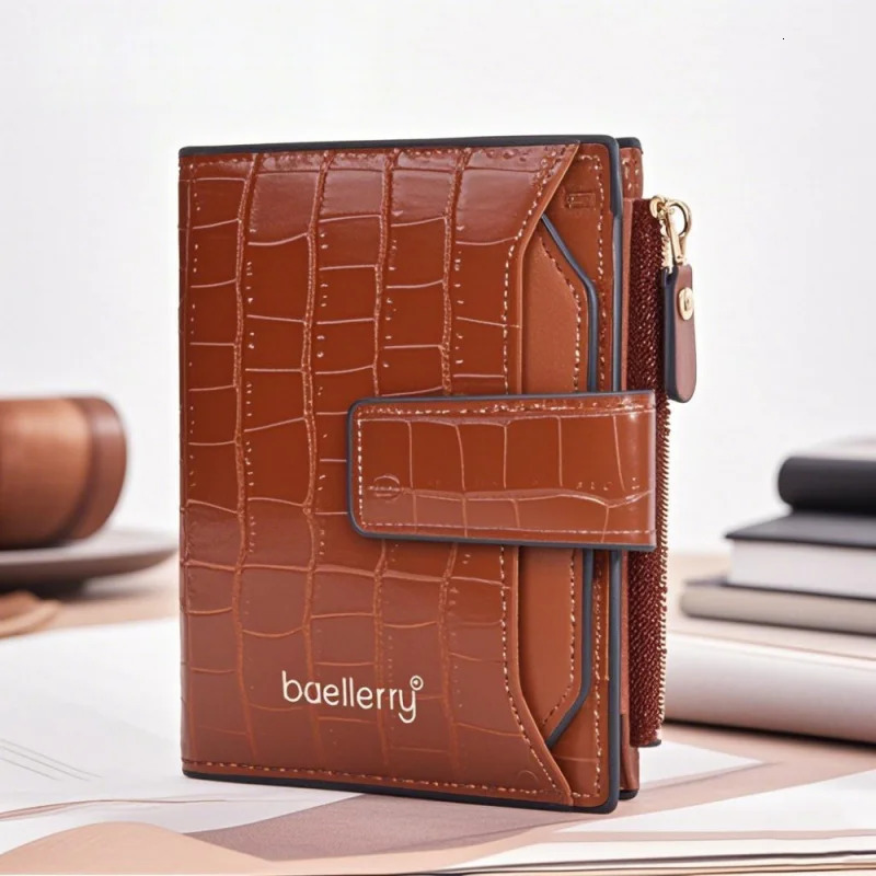 New Fashion Short Wallet For Women Fashionable Pu Multi-Functional Money Clip Zipper Buckle Multi-Slot Card Case Coin Purse R251110