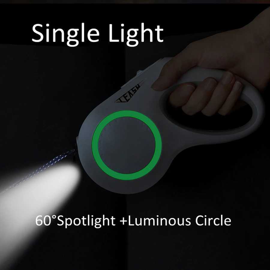 LED Light Dog Leash Auto Scaling Dog Walking Pet Accessories USB Charge Night Walking 5m J251110