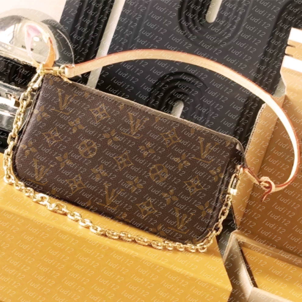 New Top quality pochette accessoires bag Womens crossbody shoulder bag Original designer handbag mirror quality leather chain bag expensive tote M82766 purse 2025