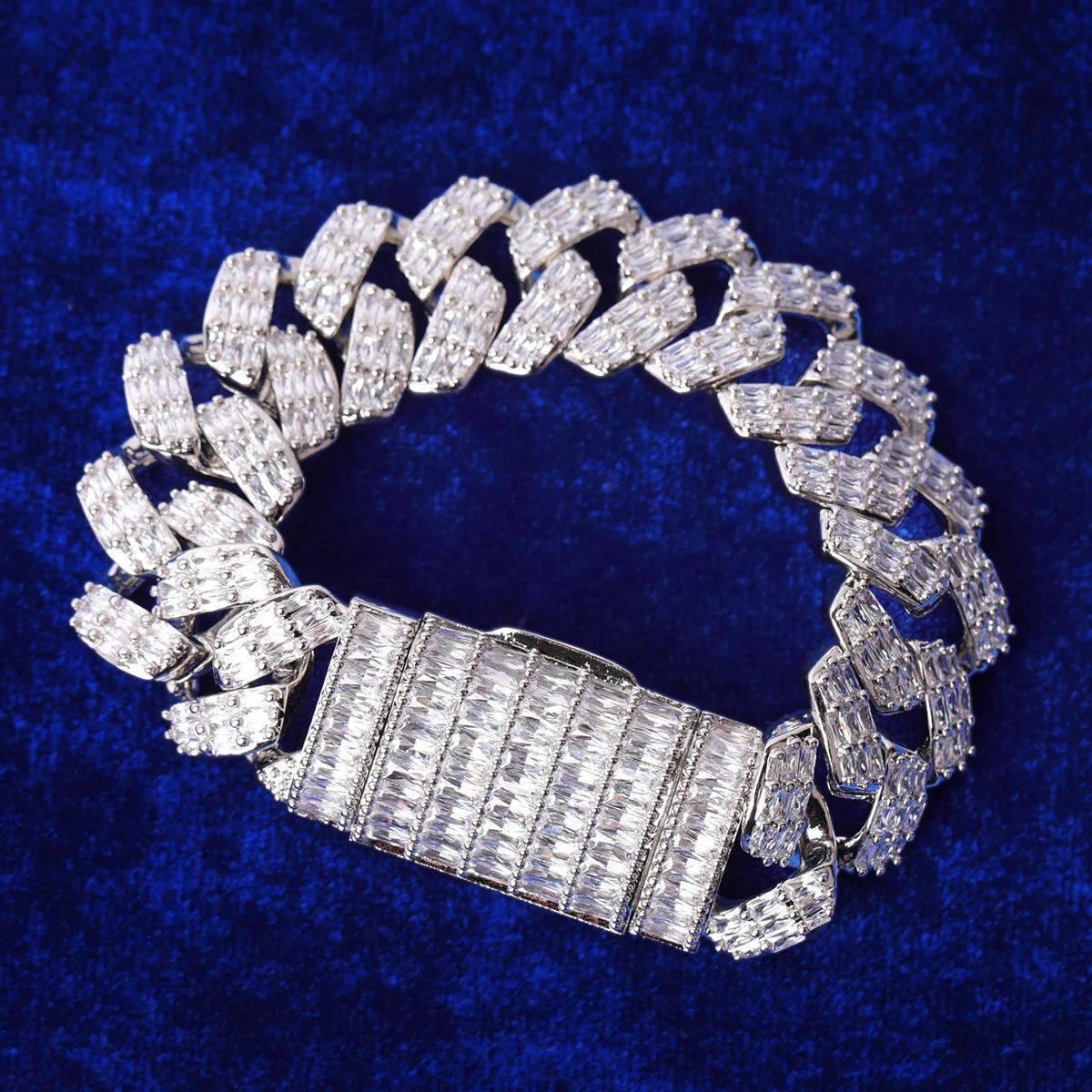 Hip hop bracelet diamond Cuban chain 925 silver moissanite bracelet trendy brand mens and womens bracelet accessories batch
