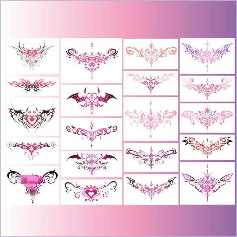 10 Pink Fairy Totem Tattoo Stickers Set Waterproof Fake Tattoo Sexy Art Temporary Tattoo Abdominal Tattoo Stickers W250410