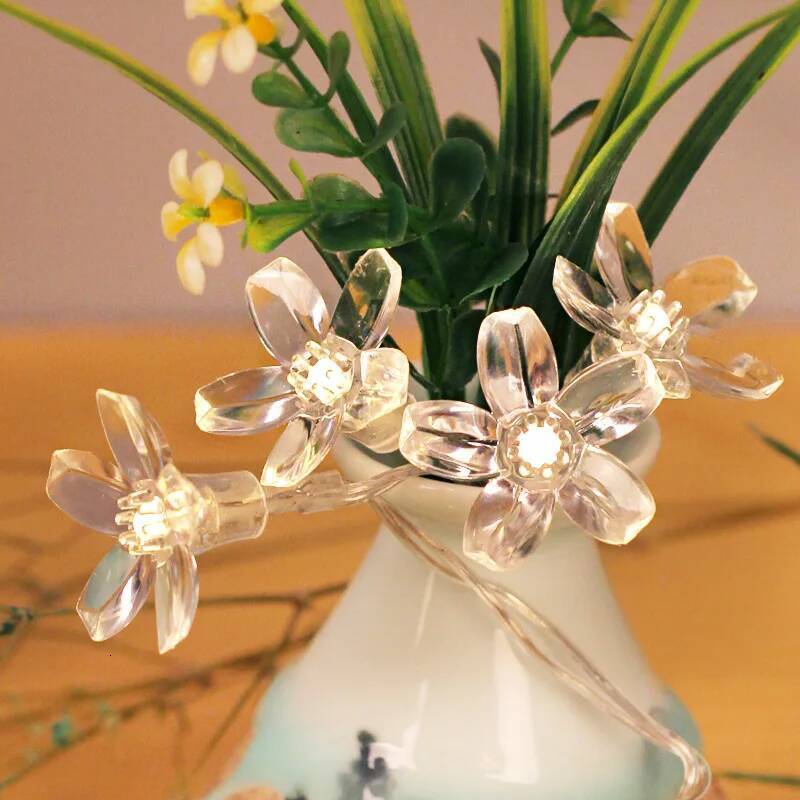 Christmas Garland Accessories Soft silicone Cherry Flowers pcs Bag can be Decor on LED String Lights Holiday Lighting ddmycat