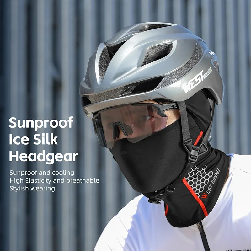 Western style bicycle summer silk Balaclava UPF50sun protection bicycle reflective hat breathable hiking fishing hat cooling sports equipment 250408