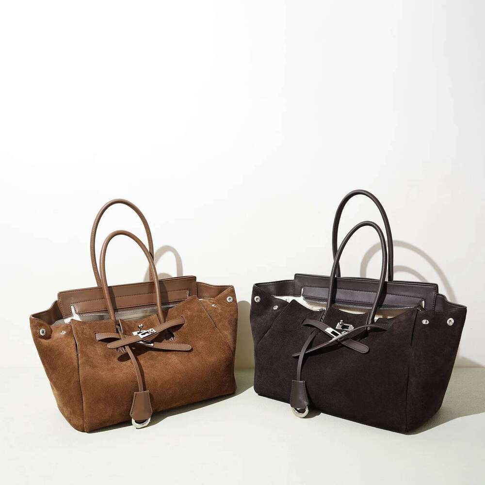 New Women's Genuine Leather Niche Large Capacity Tote Versatile Commuter Handbag Top Handle Single Shoulder Crossbody Bag Suotong1110