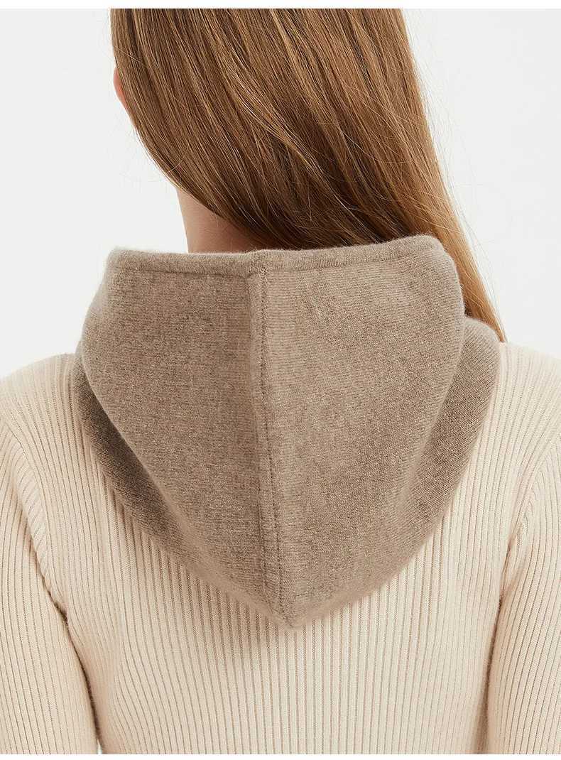 Unisex 100 Cashmere Balaclava Soft Warm Thick Drawstring Beanies Ear Face Neck Protect Scarf Hat Multi-functional Bonnet CapXJ251110