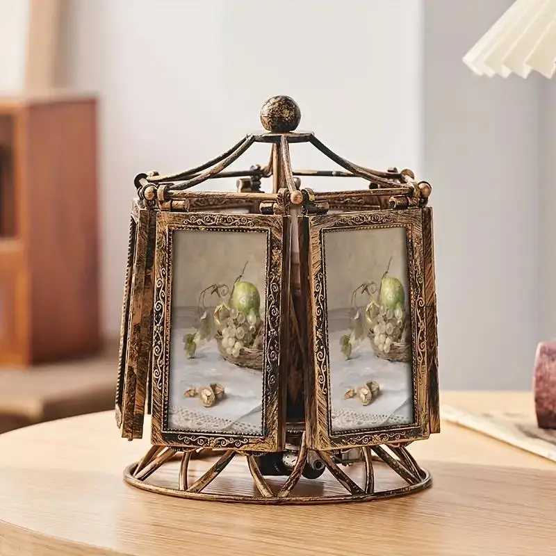 4/5 Inch Wedding Picture Vintage Decoration Home Photo Frame Ornaments Living Room Desk Office Windmill Carousel Frames L251110 H260306