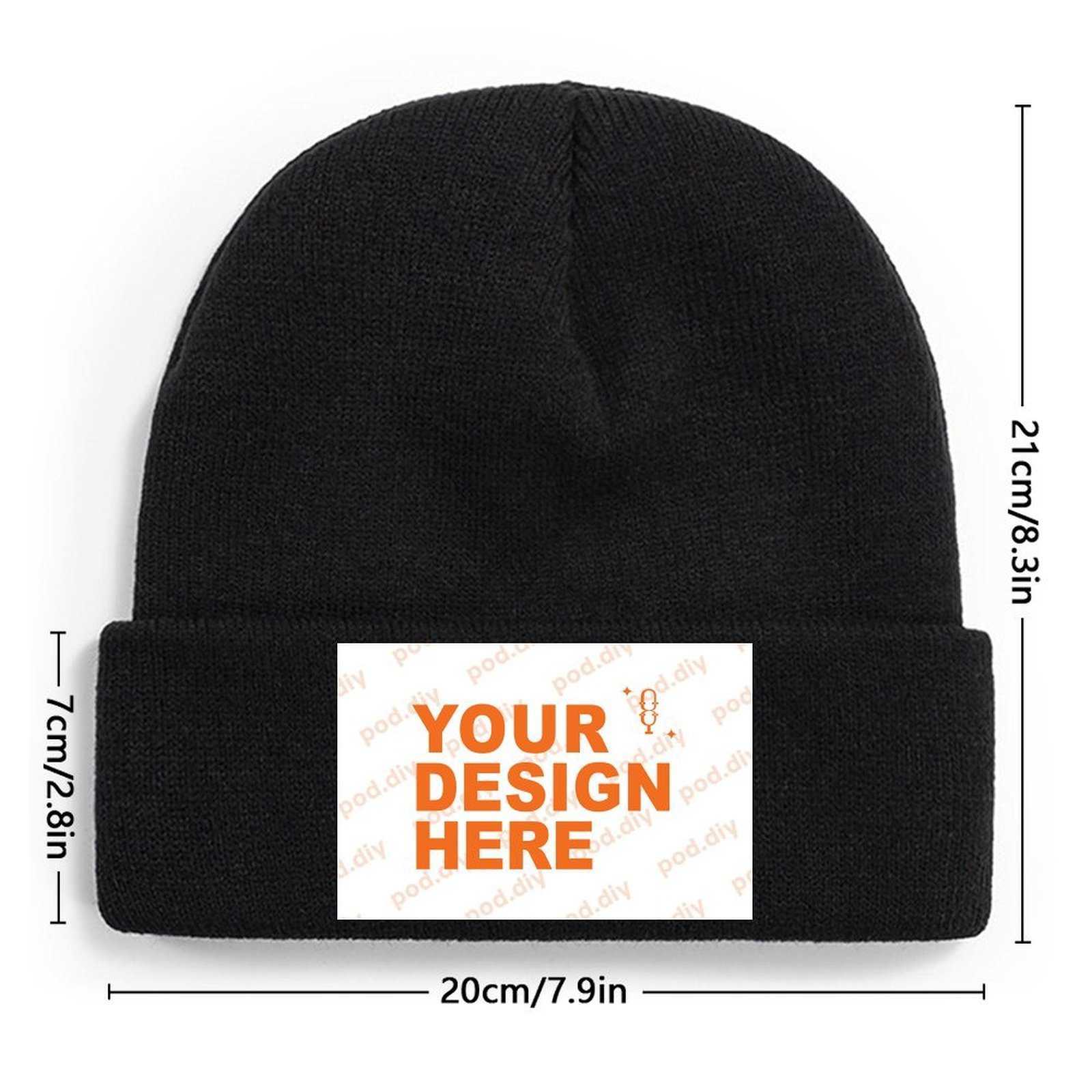 POD.DIY Unisex Knitted Cap Customizable Personalized Knitted Cap Soft Warm Brimless Hat