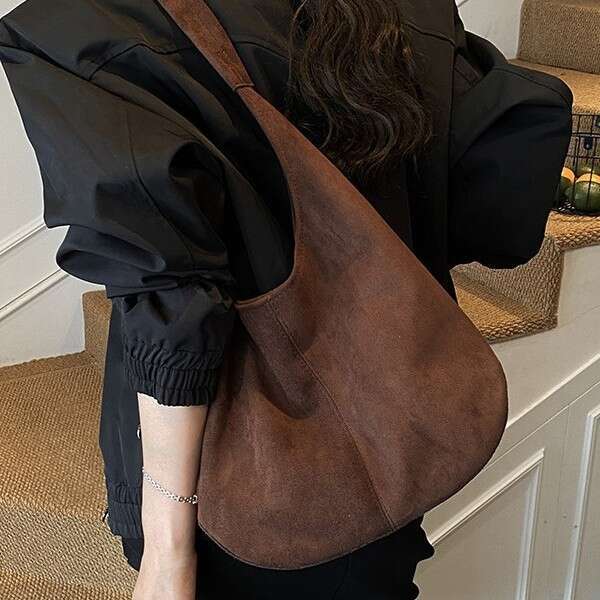 Vintage Cross-Border Canvas Tote for Women 2025 New Trendy Large Capacity Simple Personality Single Shoulder Crossbody Bag Niche Design