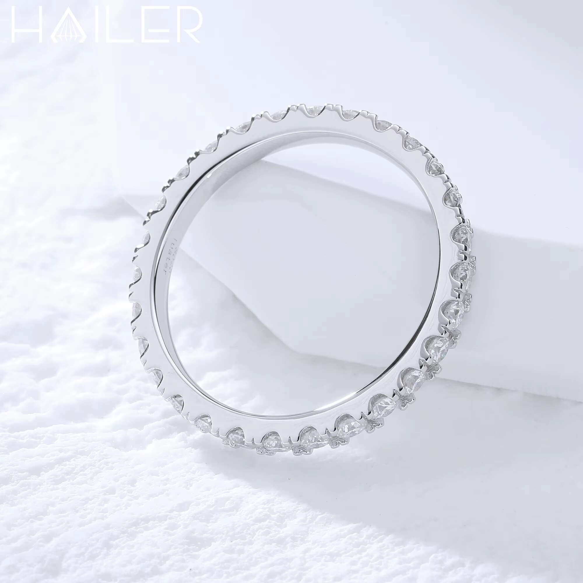 White Moissanite Wedding Band Moissanite Eternity Ring Silver Rings for Women