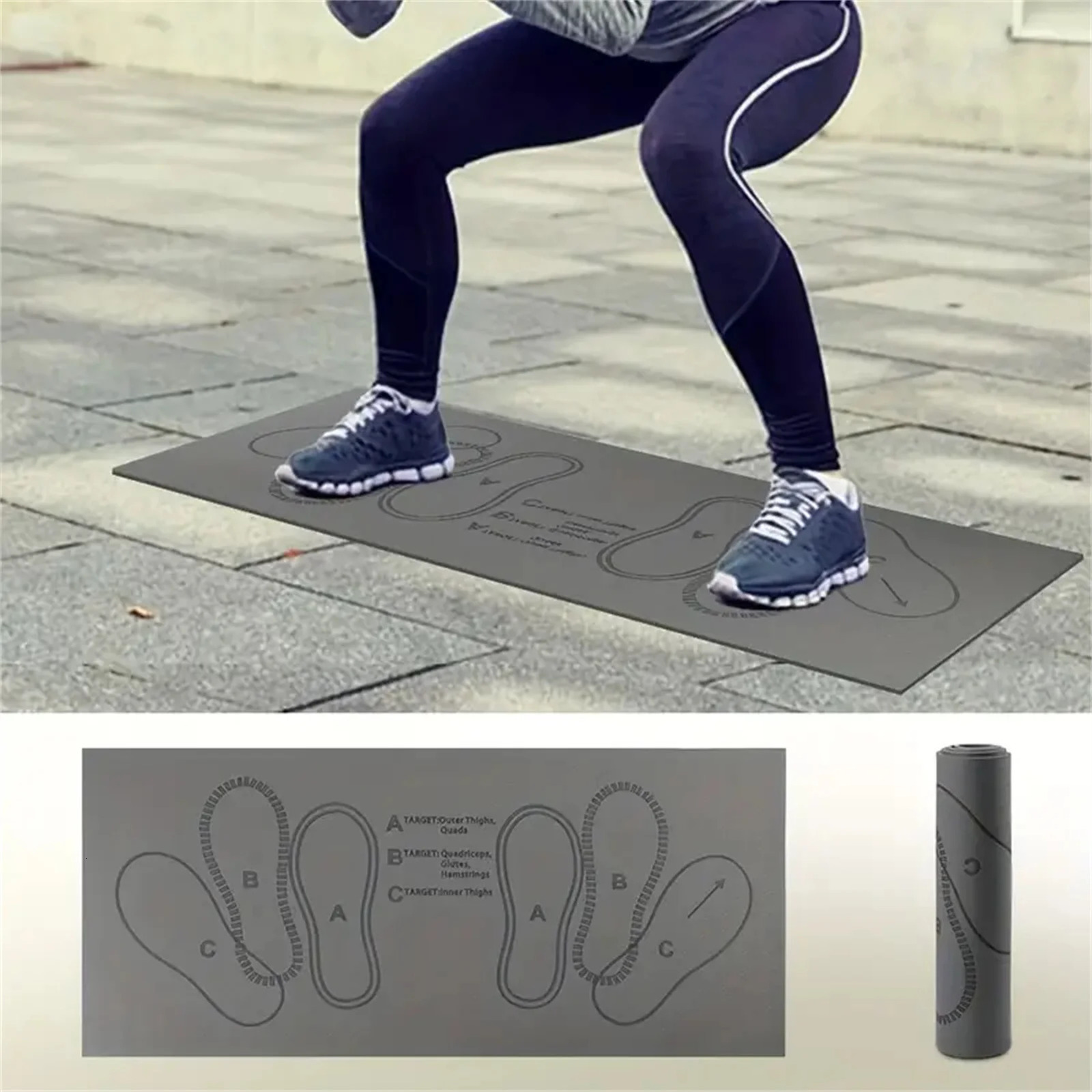 80*35CM Squat Step Position Guide Mat Multipurpose Work Out Mat Leg Muscle Targeting Training Hip Muscle Mat for Yoga Pilates 250410