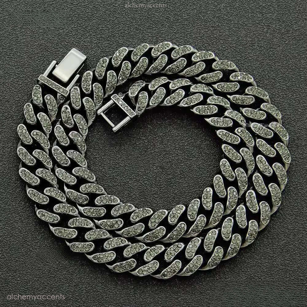Cadena Cubana Hombre Moissanite Hip Hop Jewelry Gold Sier Men Necklace Cuban k Chain12mm