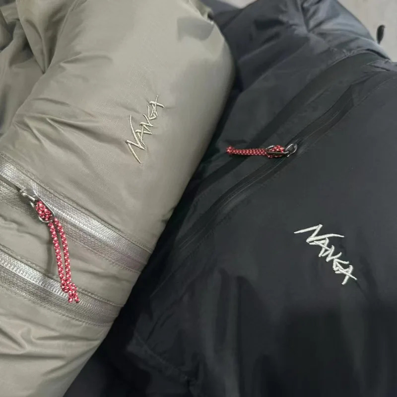 Japanese Nanga Embroidery Label Zipper Down Jacket Men Women High Quality Winter Thicken Keep Warm Casual Hooded Jackets Coat 251105