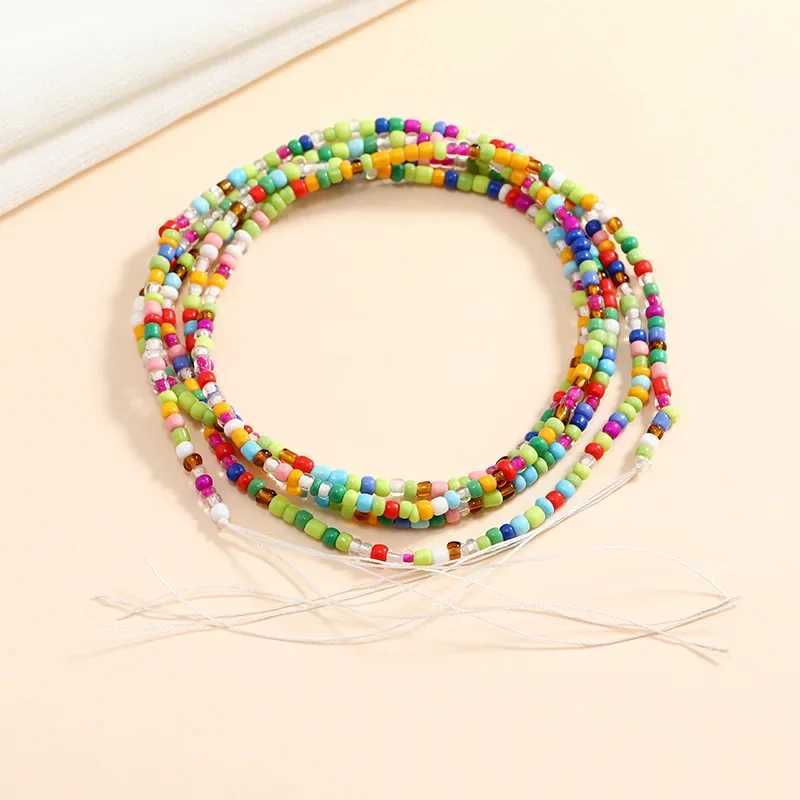 Adjustable lace waist belly chain African girls body summer bohemian jewelry accessories color waist bead needle X250410