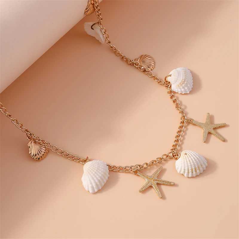 Fashionable starfish shell waist belly chain suitable for hot summer beach sexy belt bikini girls holiday jewelry gifts X250410