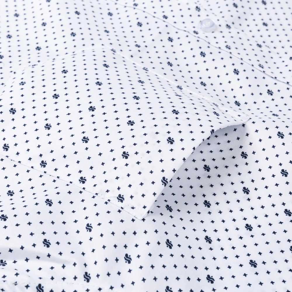 Mens Classic Long Sleeve Print/striped Basic Dress Shirts Single Patch Pocket 65 Cotton Business Standard-fit Office Shirt K251110