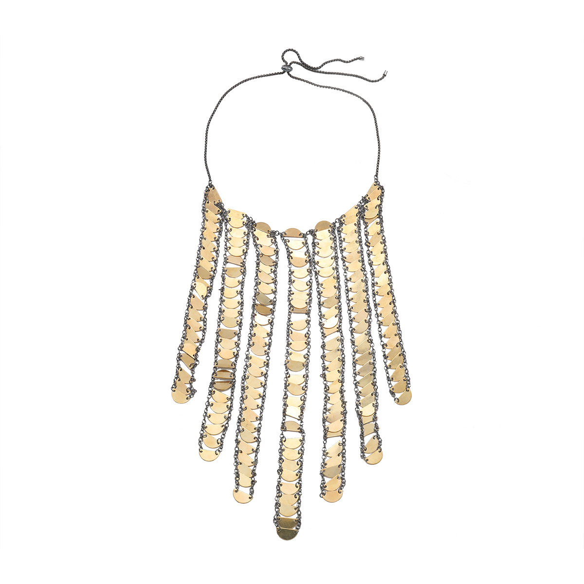 Autumn Exquisite Multi Layer Sequin Tassel Necklace Hand Woven Bohemian Style Charming Girl Gift Necklace