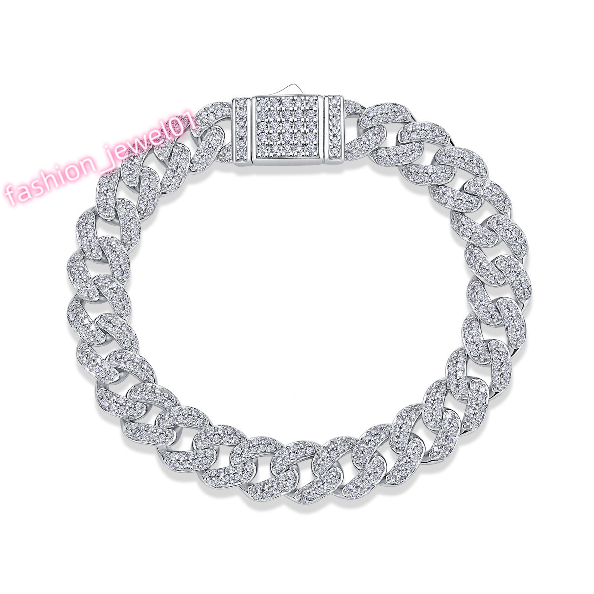 Linyin Custom Wholesale 925 Sterling Silver Jewelry Pure Silver Moissanite Cuban Chain Bracelet High Quality and Stylish.