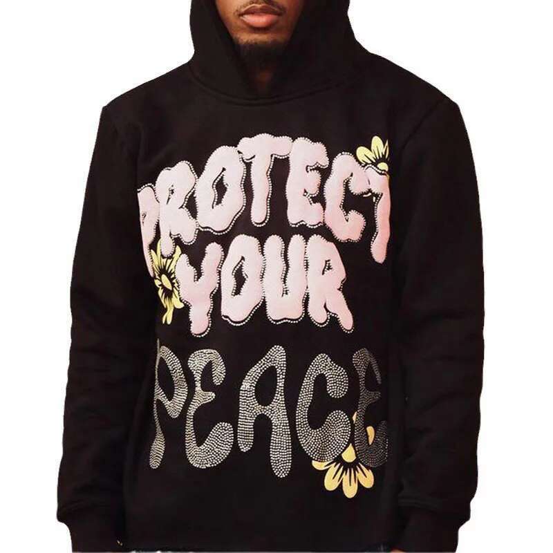 American Fashion Vintage Hip Hop Hot Dia Hoodie New Letter Print Men Women Loose Long Sleeve Personality Streetwear Top