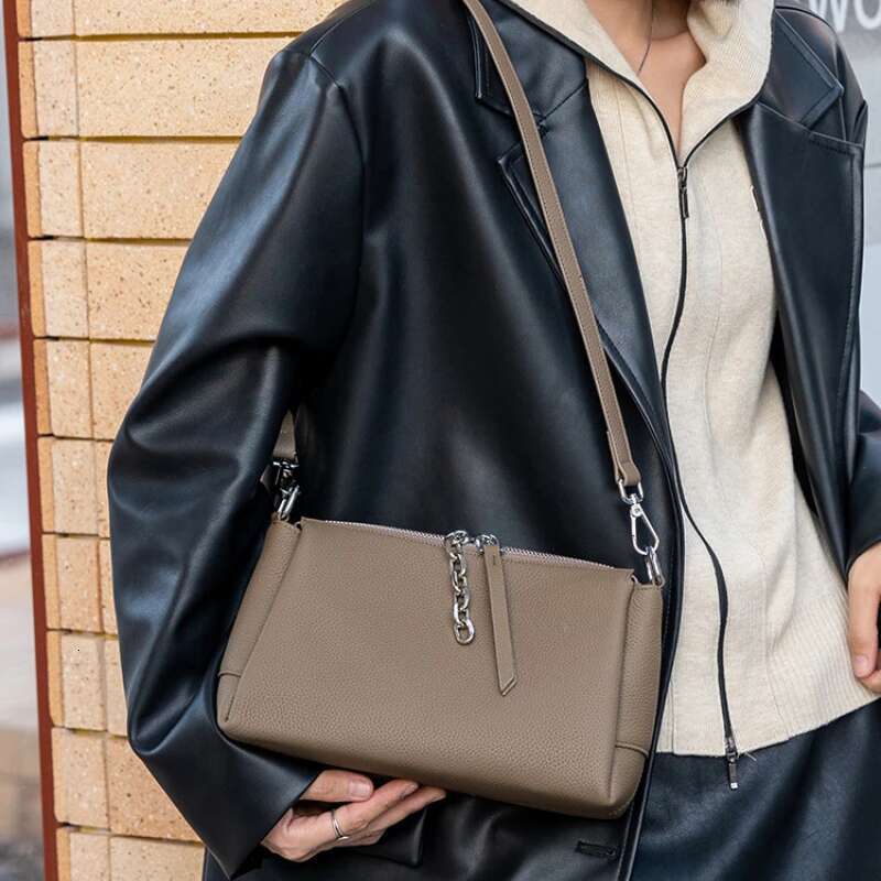 Premium Genuine Cowhide Leather Crossbody Shoulder Bag Spacious Square Design & Versatile Women's Everyday Tote