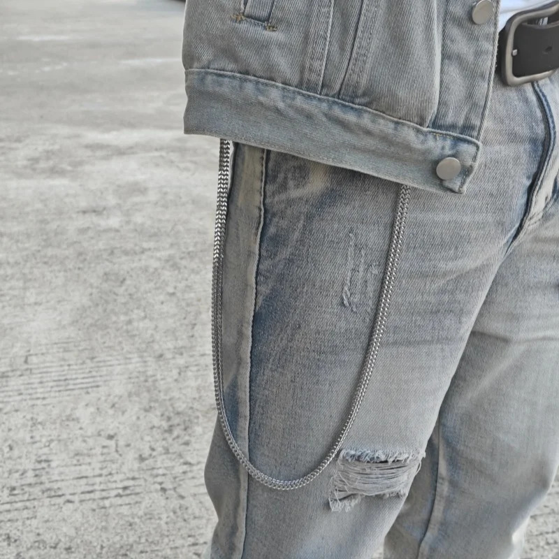 Minimalist Hip Hop Pants Chain Motorcycle Mens One Waist y Accessories Retro Keychain Punk Jewelry Gift 250410