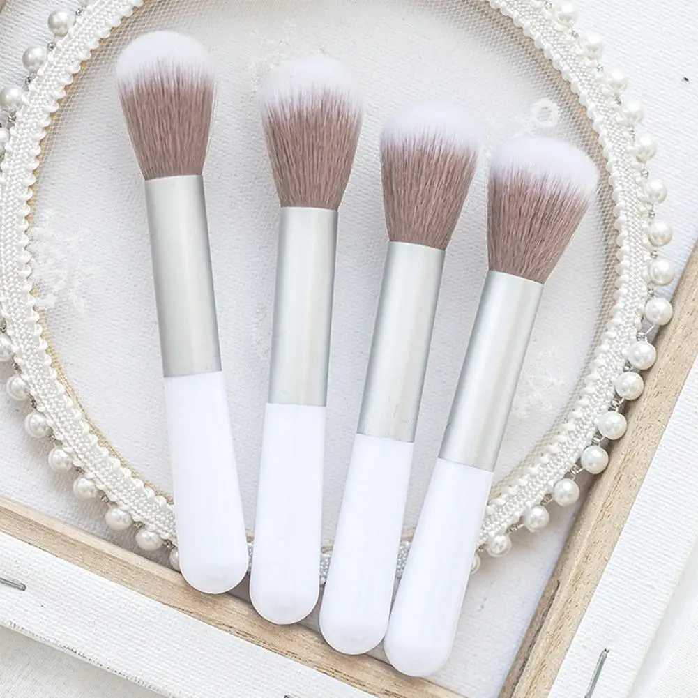 2025 Artificial Fibers Powder Blusher Brush White Stem Plastic Highlight Brush Powder Brush Fashion Makeup Tools Cosmetic Brush L251110