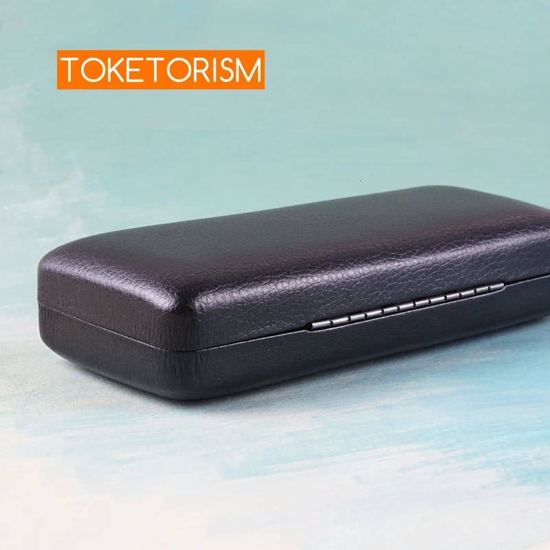 Toketorism waterproof glasses case solid color leather portable hard case for glasses B17 250409