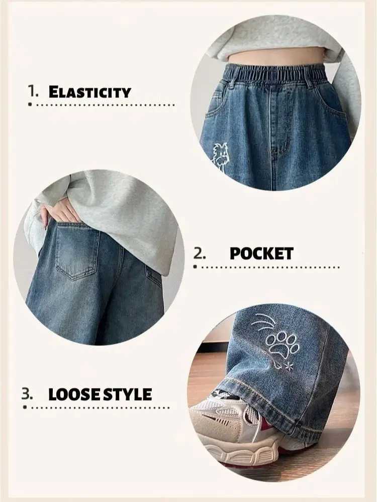 Plus Size Womens Straight-Leg Wide-Leg Loose-Fit High-Waisted Slimming Jeans AutumnWinter Plus Size Clothing Printed Cute Soft C251110