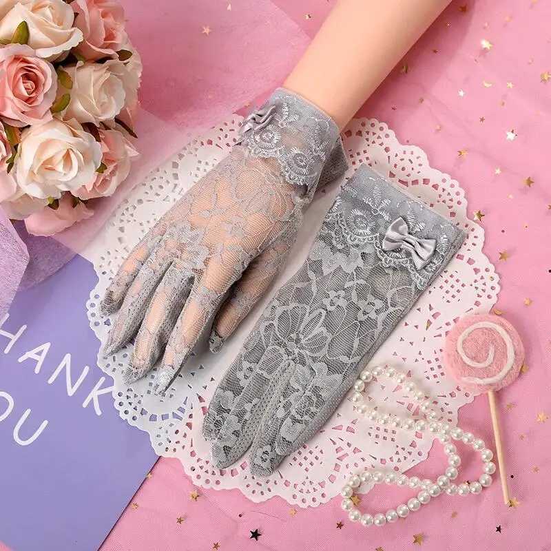 Fashionable and Elegant Summer Thin Lace Womens Gloves Soft and Comfortable Touch Screen Outdoor Driving and Cycling Gloves L251110
