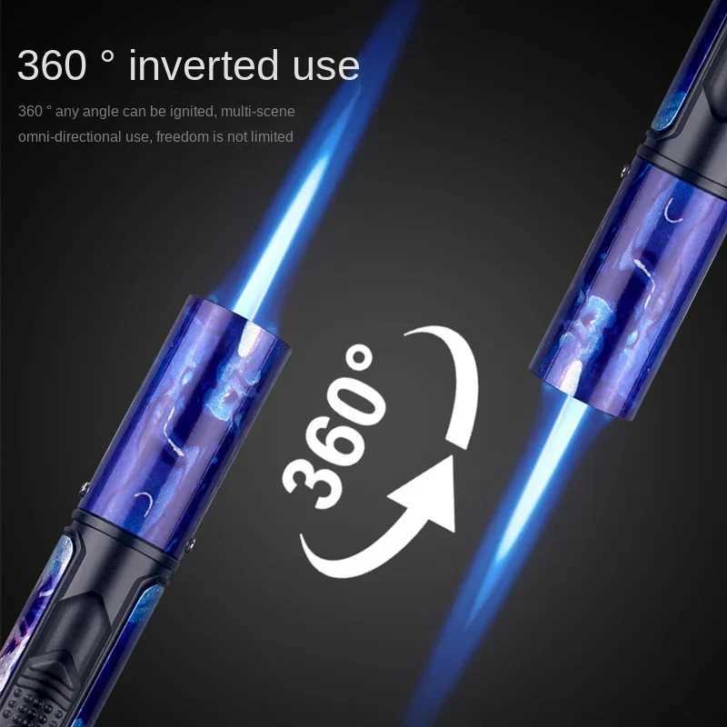 HONEST Metal Windproof Lighter Refillable Pen Torch Lighter Jet Flame Butane Lighter Kitchen BBQ Candle Camping Mens GadgetC250315