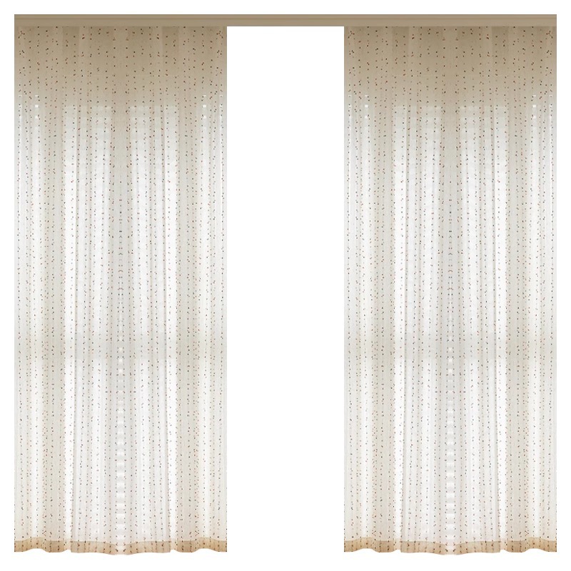T0006 Rainbow Sugar Beans Cartoon Linen Gauze Window Gauze Curtain Childlike Girl Cute Small Fresh Princess Curtain