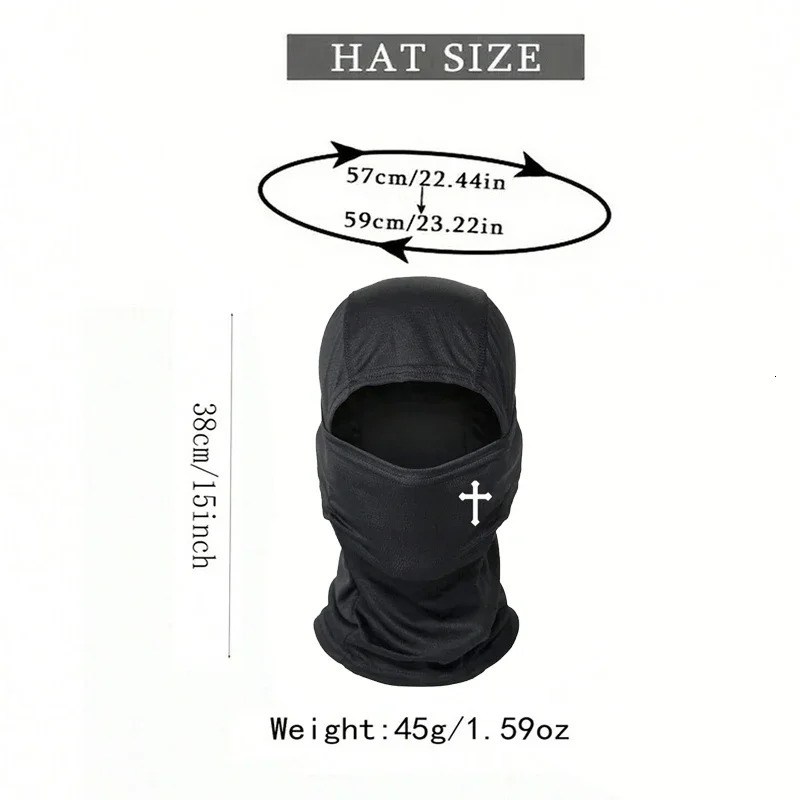Breathable Black Cross Balaclava Full Face Ski Mask Perfect for Bicycle Motorcycling HikingSkiing for Outdoor Sports Tool 251107