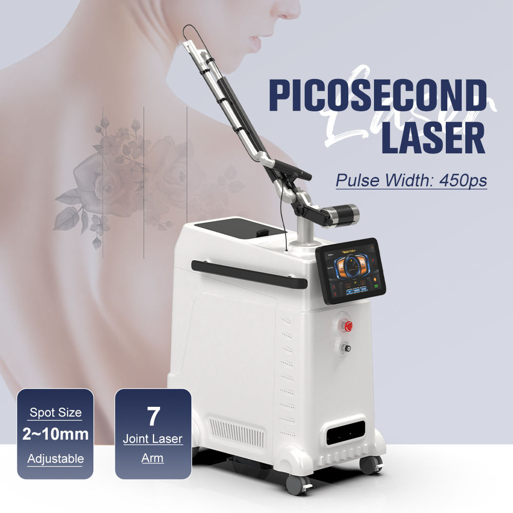 Vertical Super Picosecond Laser Nd Yag Tattoo Removal Machine 755nm 1064nm 532nm Pigment Freckle Skin Rejuvenation Device
