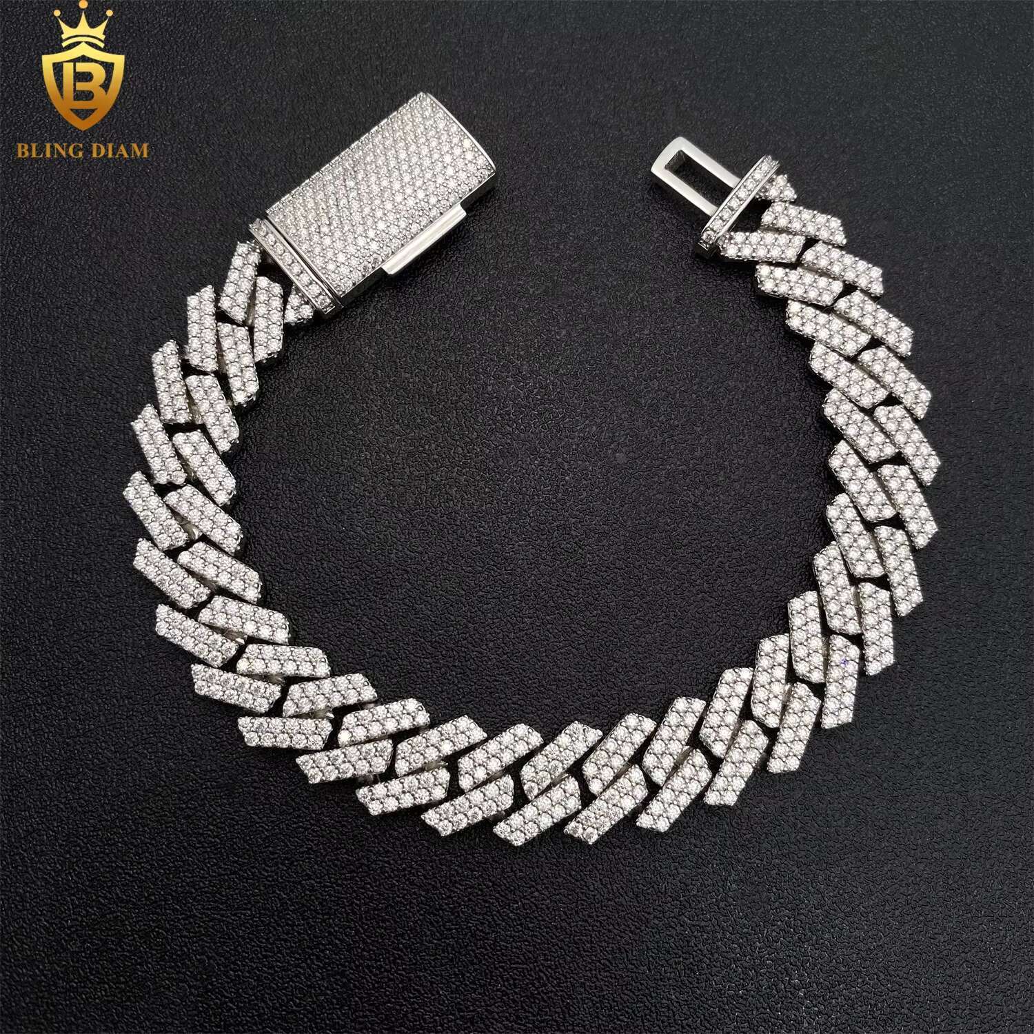13mm Miami Gra Certificate Hip Hop Jewelry Bracelet Necklace 925 Sterling Silver Moissanite Cuban Links Chain
